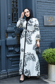 Modest Black Floral Dress 239201S - 3