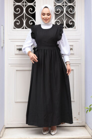 Modest Black Gilet Dress 17051S - 2