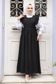 Modest Black Gilet Dress 17051S - 3