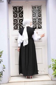 Modest Black Gilet Dress 17051S - 4