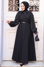 Modest Black Gilet Dress 30284S 