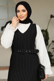 Modest Black Gilet Dress 40262S - 4