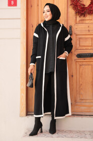 Modest Black Knitwear Cardigan 50009S - 2