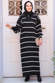 Modest Black Knitwear Dress 17206S - 3