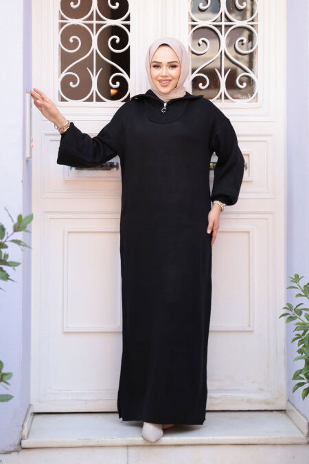 Modest Black Knitwear Dress 60321S - NEVA STYLE