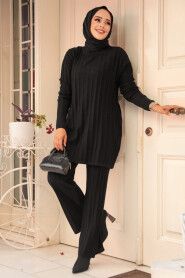 Modest Black Knitwear Dual Suit 10202S - 2