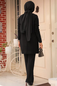 Modest Black Knitwear Dual Suit 10202S - 4