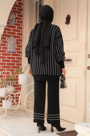 Modest Black Knitwear Dual Suit 10217S - 3