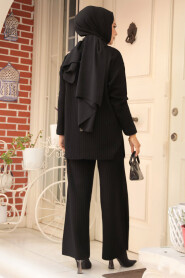 Modest Black Knitwear Dual Suit 10239S - 3