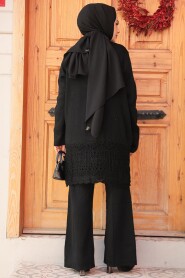 Modest Black Knitwear Dual Suit 24051S - 3