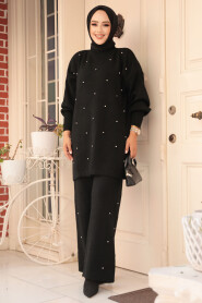 Modest Black Knitwear Dual Suit 24101S - 3