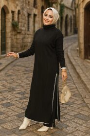 Modest Black Knitwear Dual Suit 35971S 