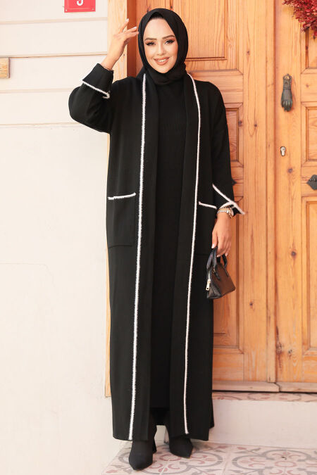 Modest Black Knitwear Dual Suit 50113S - NEVA STYLE