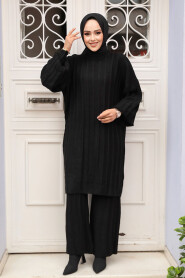 Modest Black Knitwear Dual Suit 50631S - 2