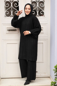 Modest Black Knitwear Dual Suit 50631S - 1