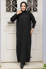 Modest Black Knitwear Dual Suit 50635S - 2