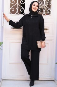 Modest Black Knitwear Dual Suit 60381S - 4