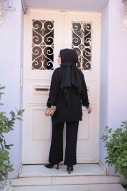 Modest Black Knitwear Dual Suit 60381S - 5