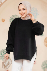 Modest Black Knitwear Jumper Top 17202S - 2