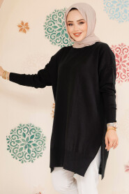 Modest Black Knitwear Jumper Top 17203S - 2