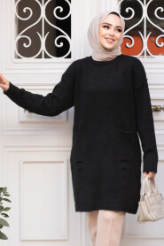 Modest Black Knitwear Jumper Top 20035S - 1