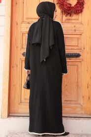 Modest Black Knitwear Long Sleeve Dress 24312S - 4