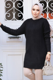 Modest Black Knitwear Top 20085S - 2