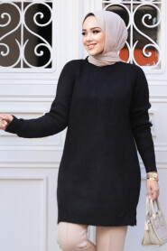 Modest Black Knitwear Top 20085S - 3