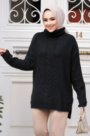 Modest Black Knitwear Top 20441S - 2