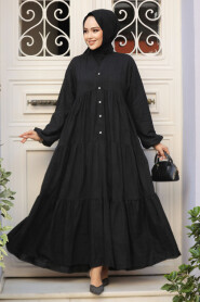 Modest Black Long Dress 10002S - 2