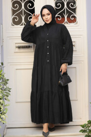 Modest Black Long Dress 10002S - 3