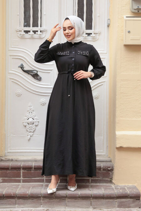 Modest Black Long Dress 17131S - NEVA STYLE