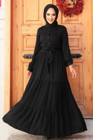 Modest Black Long Dress 22042S 