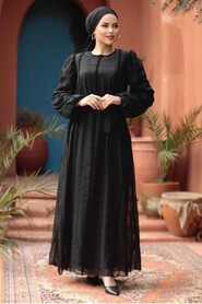 Modest Black Long Dress 23261S - 2