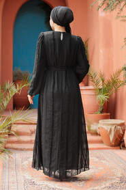 Modest Black Long Dress 23261S - 3