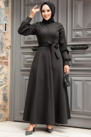 Modest Black Long Dress 23631S - 2