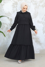 Modest Black Long Dress 30023S 