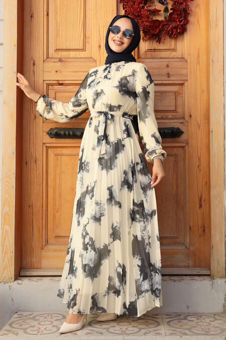 Modest Black Long Dress 34461S - NEVA STYLE