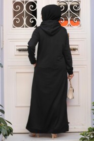 Modest Black Long Dress 50421S - 3