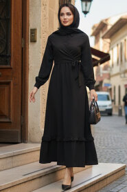 Modest Black Long Dress 6205S 