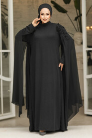 Modest Black Long Evening Dress 4624S - 2