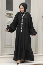 Modest Black Long Sleeve Dress 10244S - 2