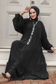 Modest Black Long Sleeve Dress 10244S - 3