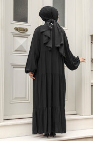 Modest Black Long Sleeve Dress 10244S - 4