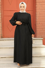 Modest Black Long Sleeve Dress 12541S - 2