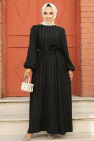 Modest Black Long Sleeve Dress 12541S - 3