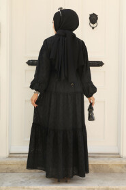 Modest Black Long Sleeve Dress 14131S - 3