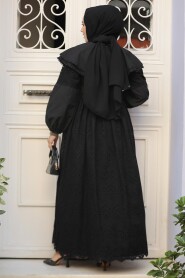 Modest Black Long Sleeve Dress 14212S - 4