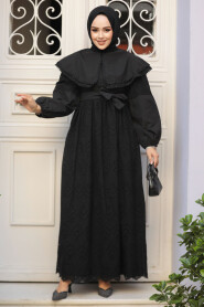 Modest Black Long Sleeve Dress 14212S - 3