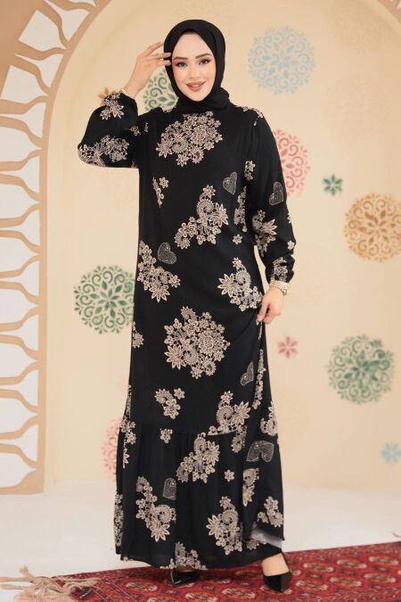 Modest Black Long Sleeve Dress 15732S - NEVA STYLE